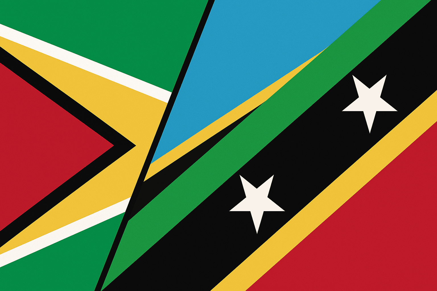Diagonal Lines and Divided Futures: How Guyana, Tanzania, and Saint Kitts and Nevis Used Slashes to Tell Stories of Struggle
