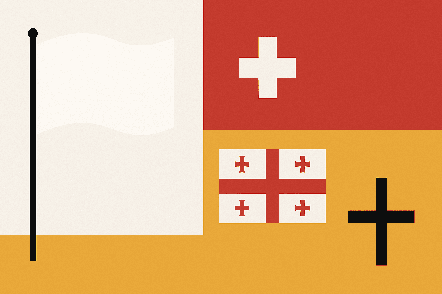 The White Flag That Isn't Surrender: How Switzerland, Georgia, and the Holy Roman Empire Turned a Blank Canvas Into Bold Identity