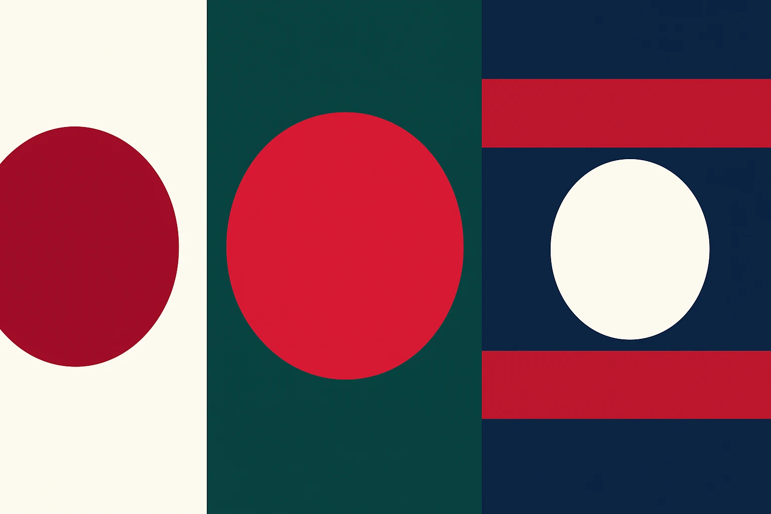The Circle That Carries a Nation: How Japan, Bangladesh, and Laos Each Loaded a Simple Disc With Completely Different Meaning